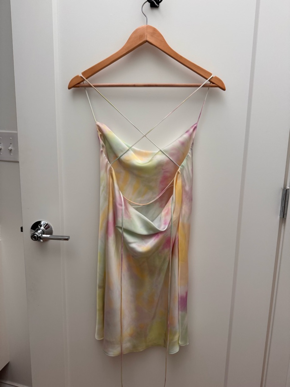 Zara Pastel Watercolor Slip Dress in Mint, Pink & Yellow - Picture 2 of 4